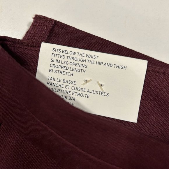 GAP Slim City Crop Pants in Burgundy - Picture 4 of 4